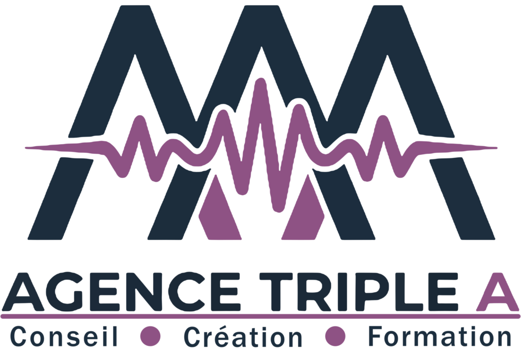 Agence Triple A logo avec intitulé transparant vectorisé
